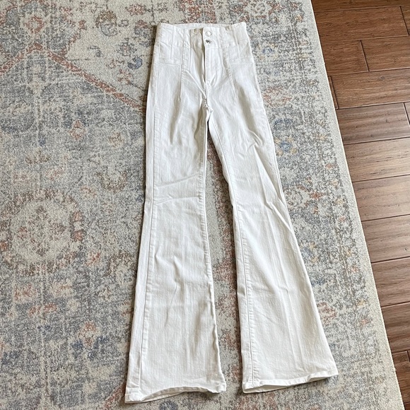 Free People Jayde Flare Jeans Pure White - Picture 5 of 8